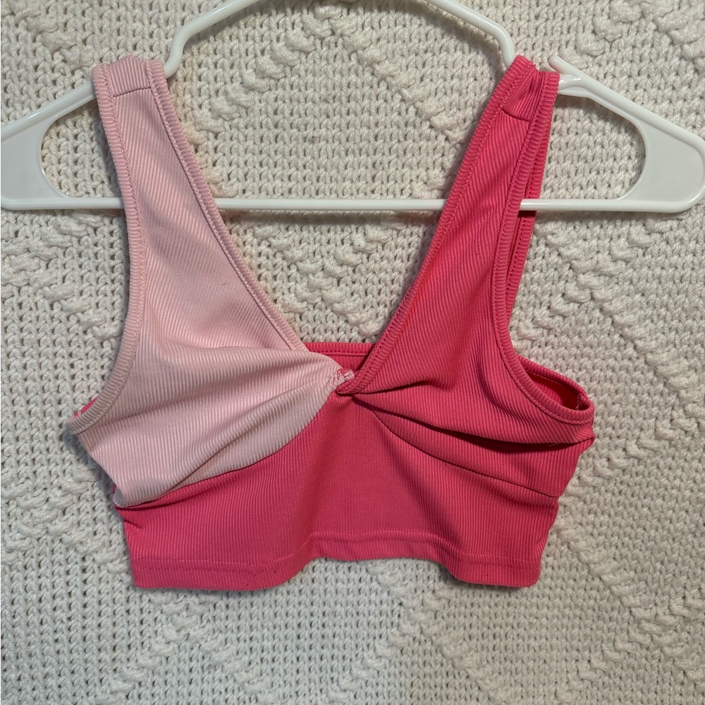 SHEIN pink cropped tank top; S